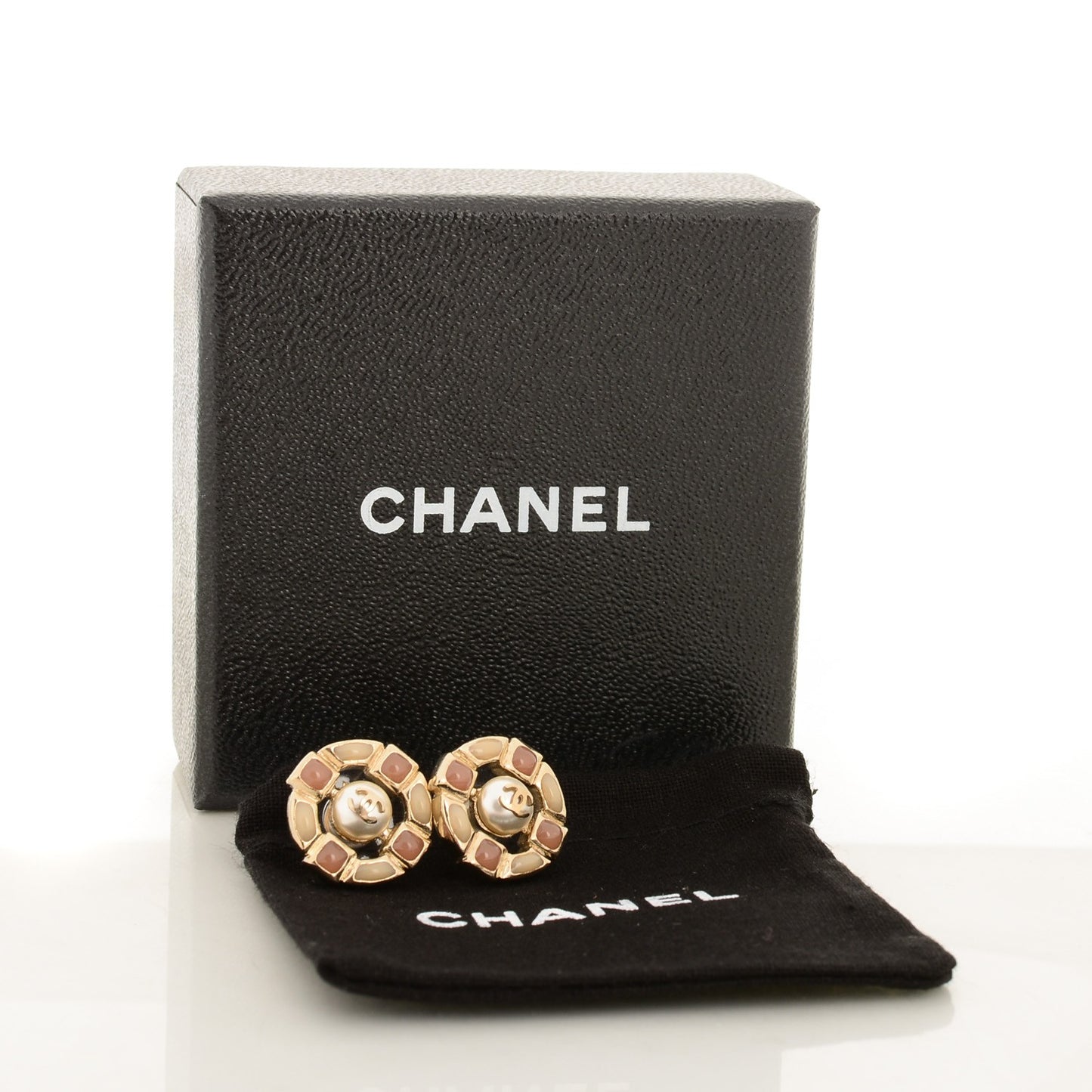 Pearl Gripoix CC Earrings Gold