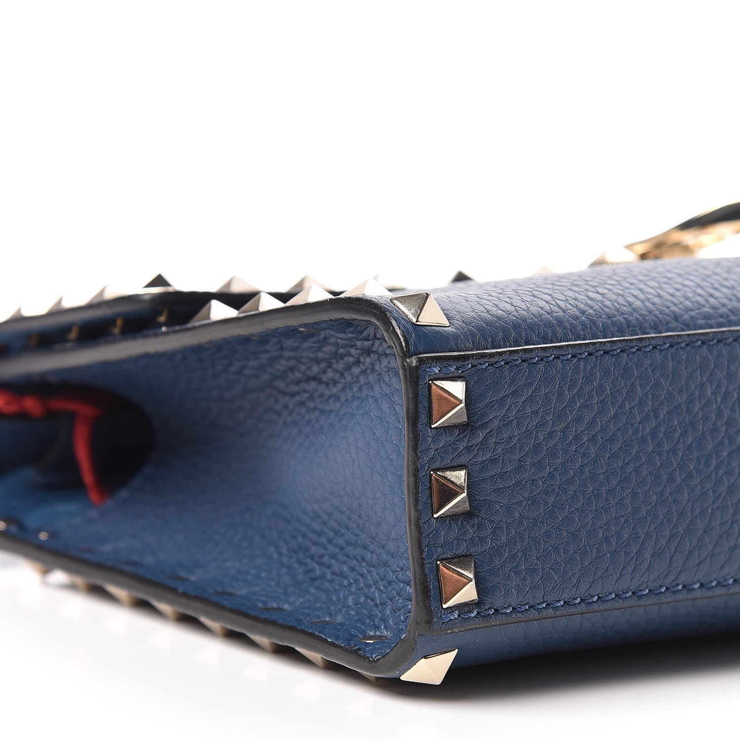 Valentino Garavani Pebbled Calfskin Medium Rockstud Flip Lock Crossbody Bag Peacock 7 of 11