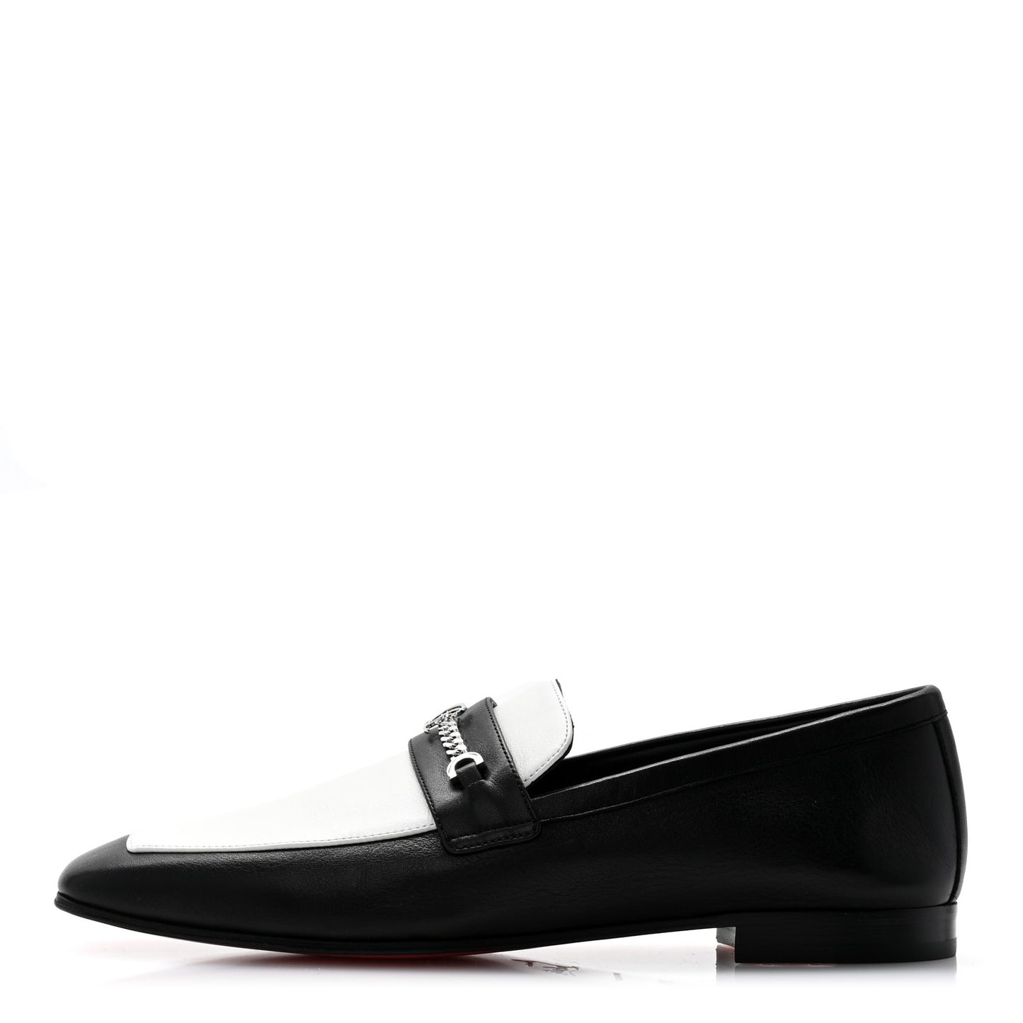 Calfskin Womens Loafers 38.5 Black White