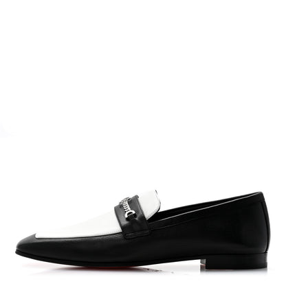 Christian Louboutin Calfskin Womens Loafers 38.5 Black White 1 of 7