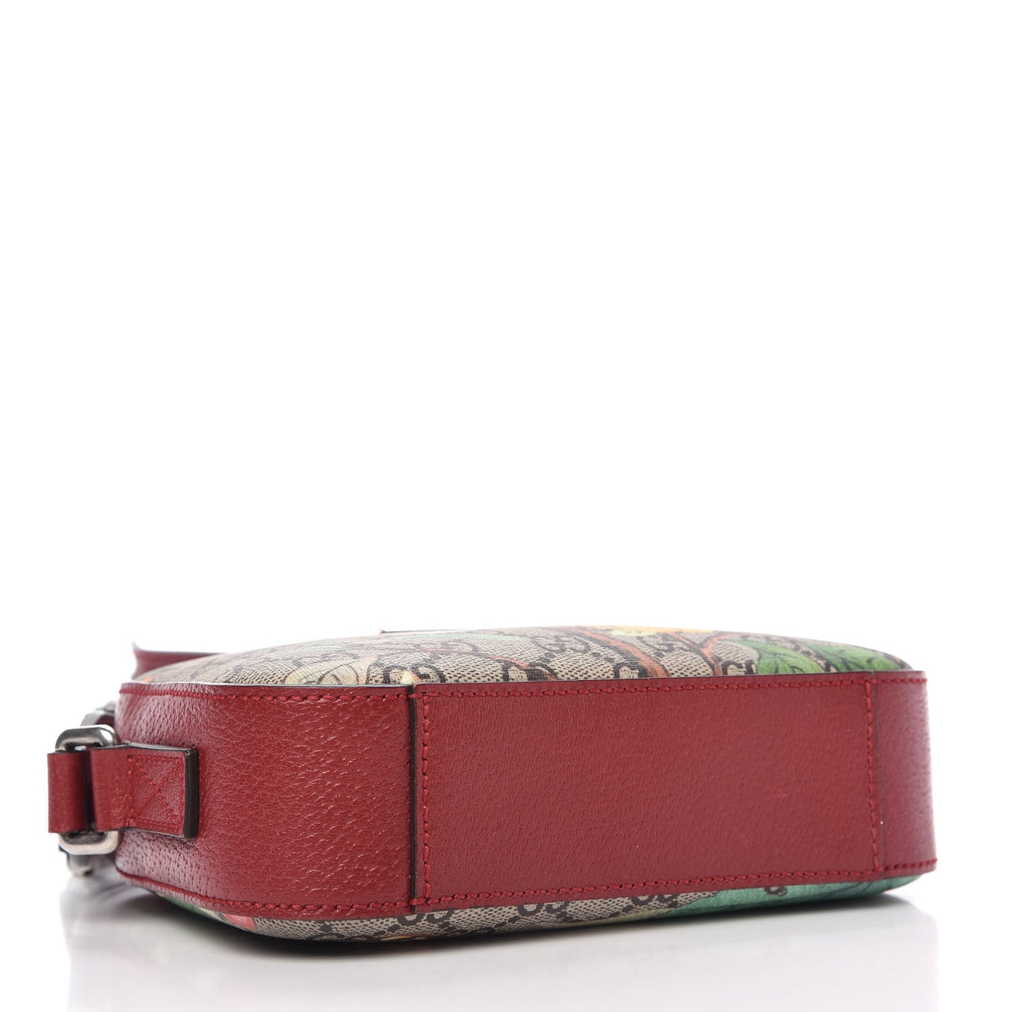 GG Supreme Monogram Tian Web Small Camera Bag Beige Multicolor Red