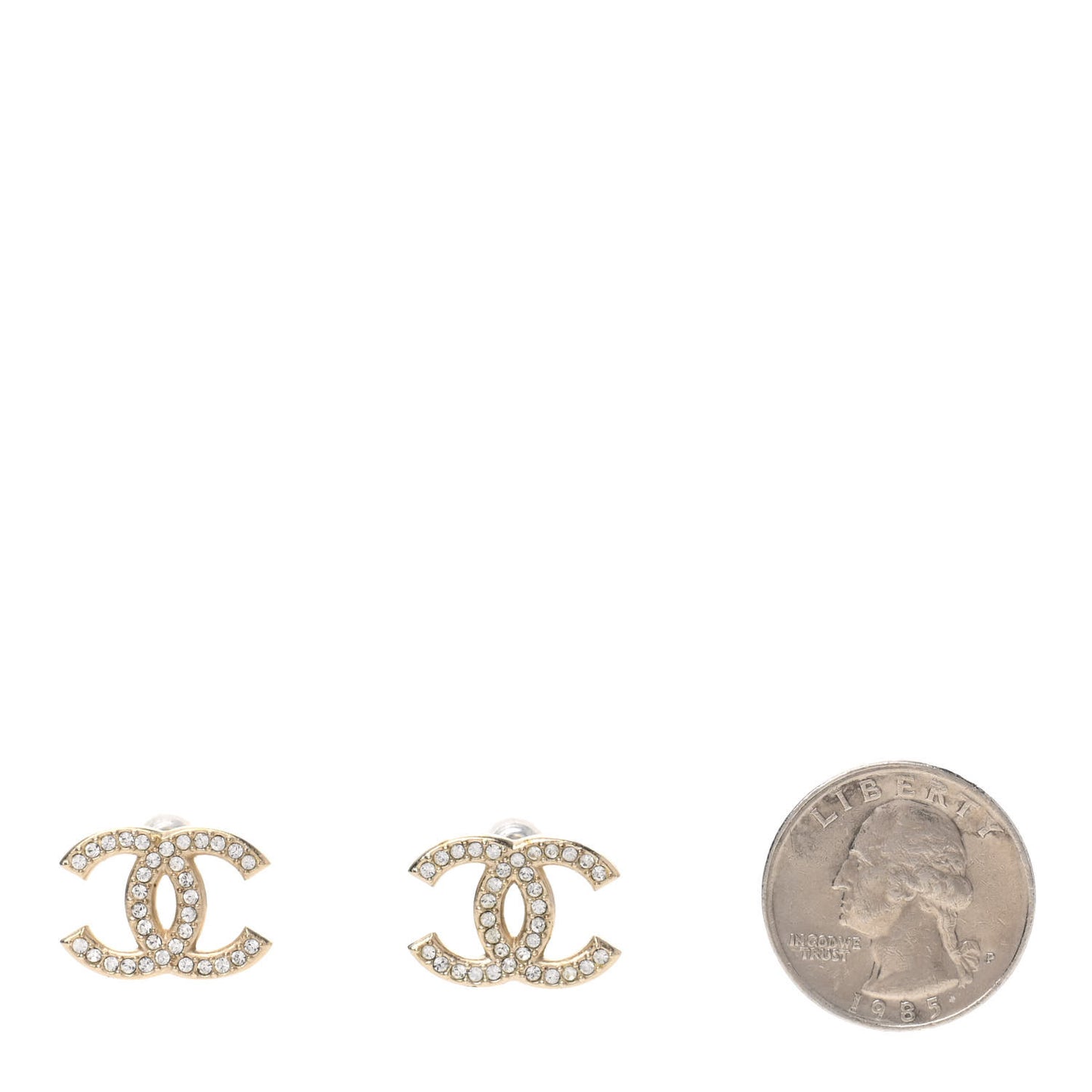 Crystal CC Earrings Gold