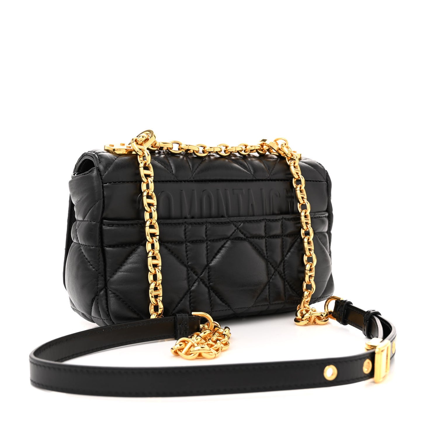 Calfskin Macrocannage Small Caro Bag Black