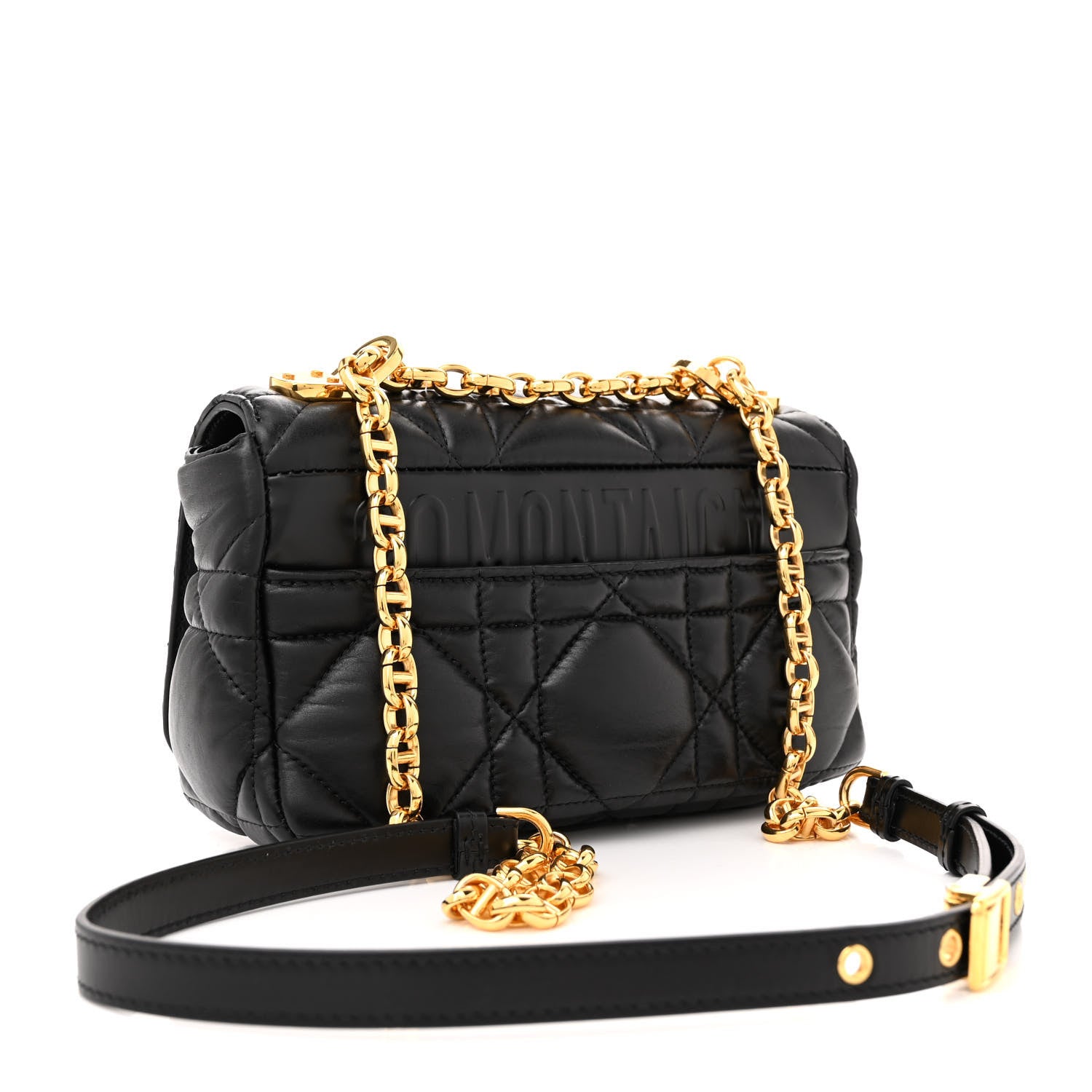 Christian Dior Calfskin Macrocannage Small Caro Bag Black 3 of 10