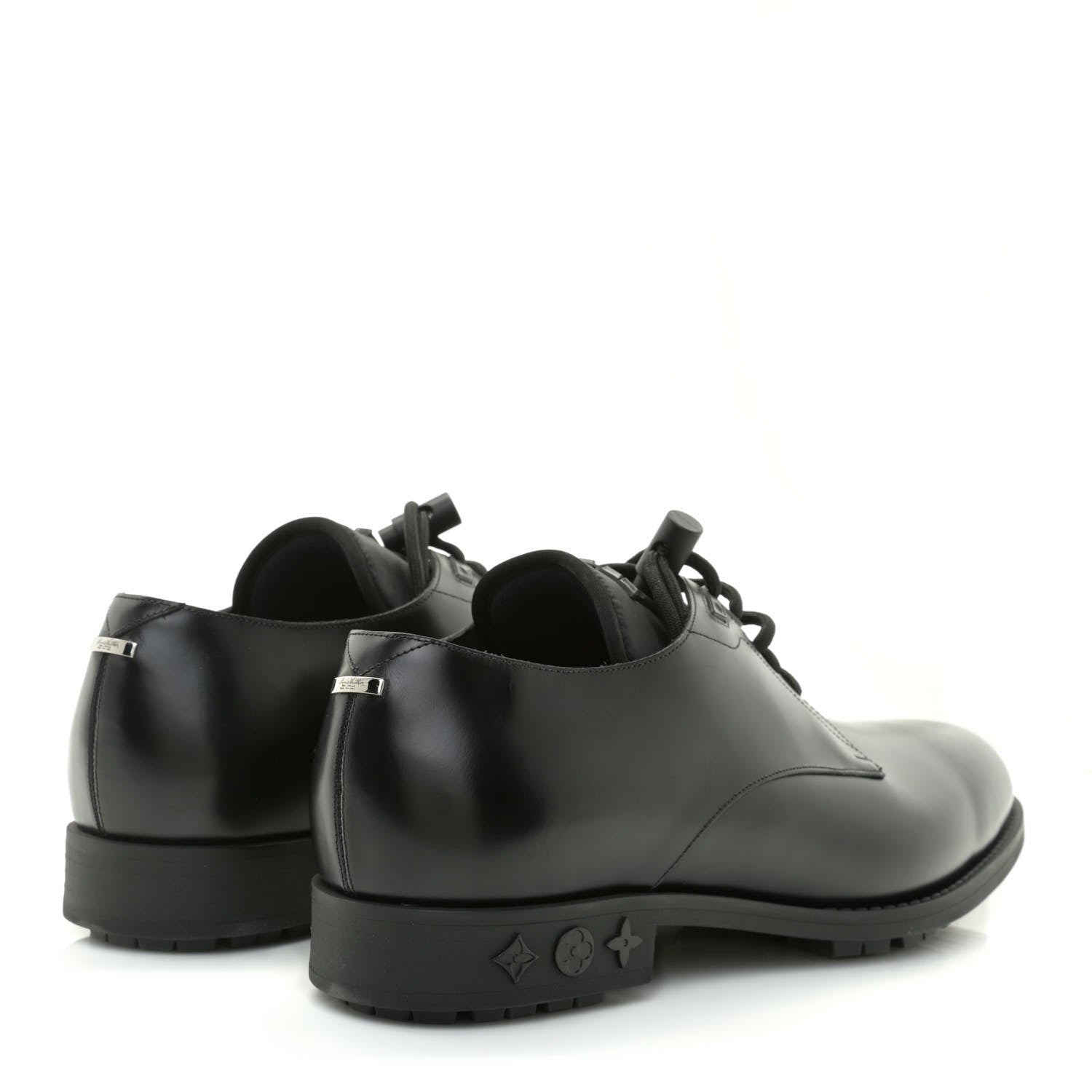 Louis Vuitton Calfskin Mens Formal Derby Shoes 8.5 Black 4 of 15