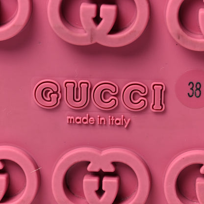 Gucci Glitter Rubber Womens Interlocking G Platform 42mm Slide Sandals 38 Rose 6 of 8