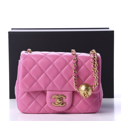 Chanel Lambskin Quilted Mini Pearl Crush Flap Pink 11 of 11