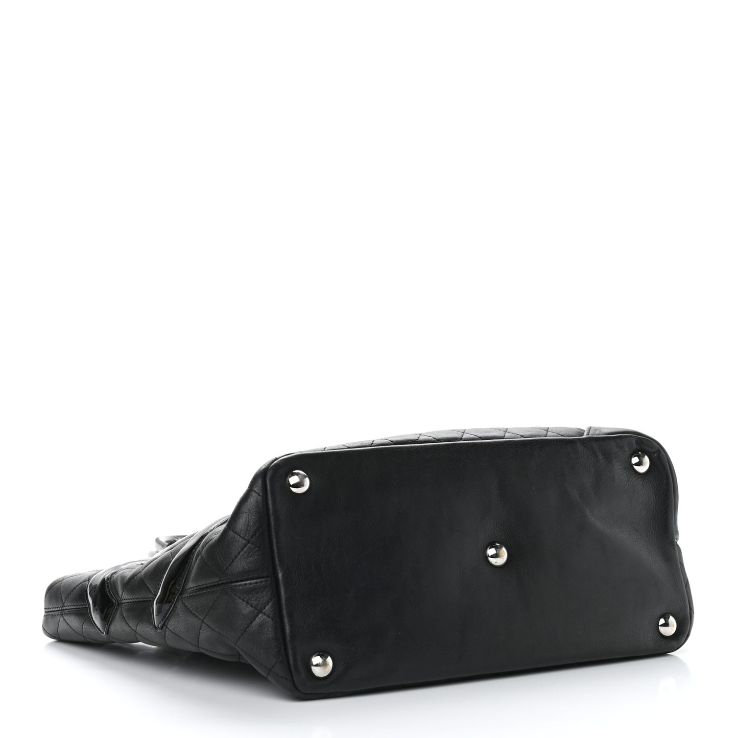 Calfskin Quilted Large Cambon Tote Black