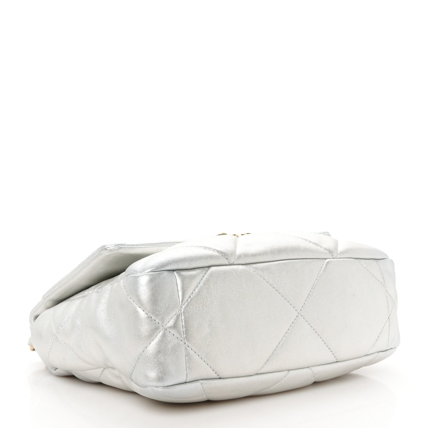 Chanel Metallic Lambskin Quilted Medium Chanel 19 Flap Silver 4 of 11