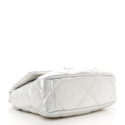 Chanel Metallic Lambskin Quilted Medium Chanel 19 Flap Silver 4 of 11