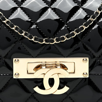 Chanel Patent Quilted Golden Class Wallet on Chain WOC Black 7 of 10