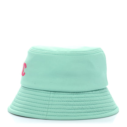 Chanel Cotton CC Cloche Bucket Hat S Turquoise Fuchsia 4 of 9