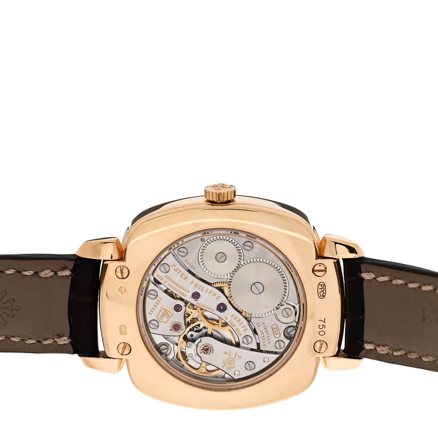 18K Rose Gold Alligator Diamond 30mm Gondolo Manual Winding Watch 7041R-001