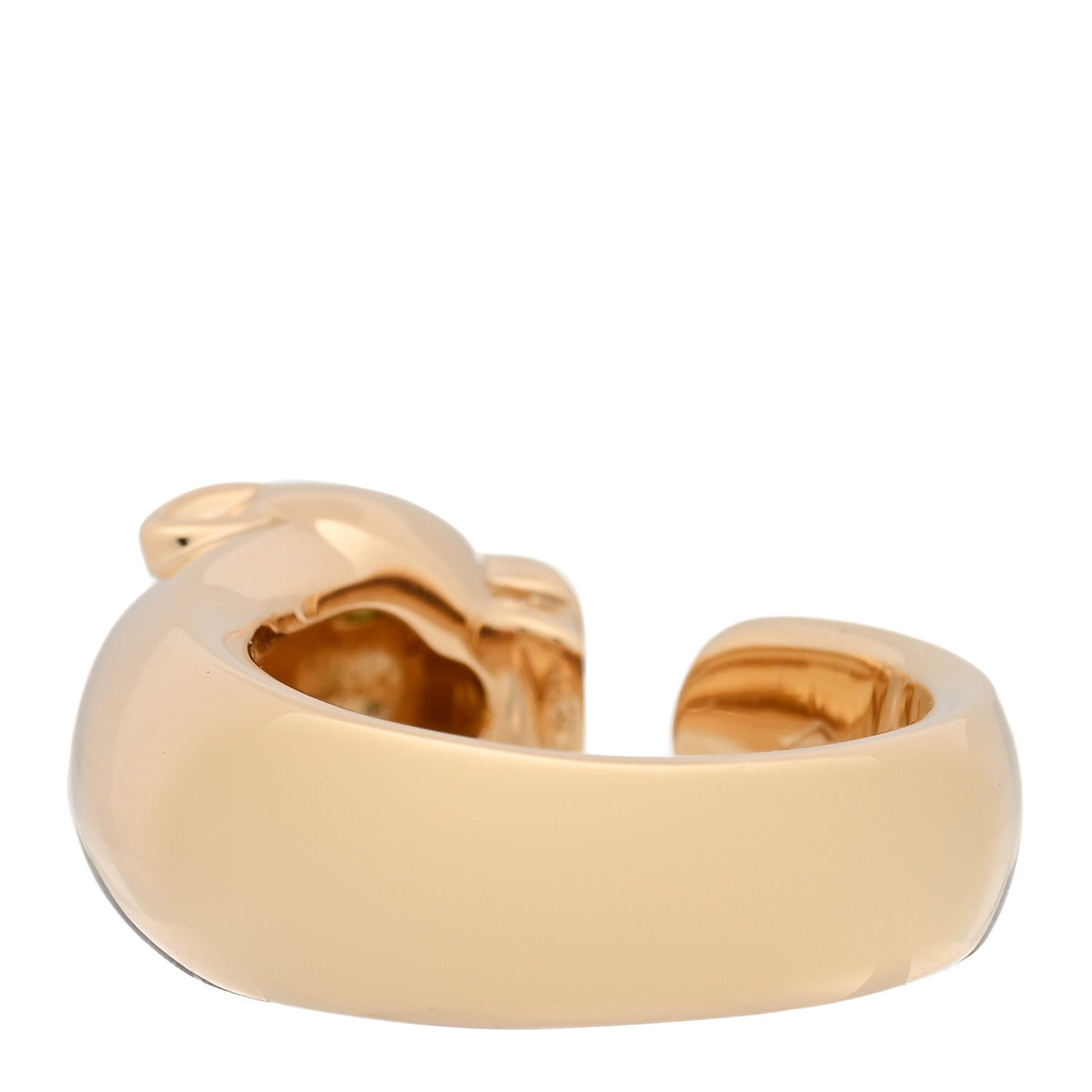 Cartier 18K Yellow Gold Tsavorite Onyx 11mm Panthere De Cartier Ring 52 6 4 of 6