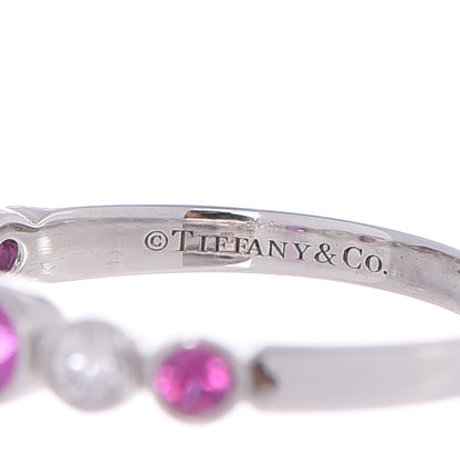 Tiffany Platinum Diamond Pink Sapphire Jazz Ring 50 5.25 5 of 7