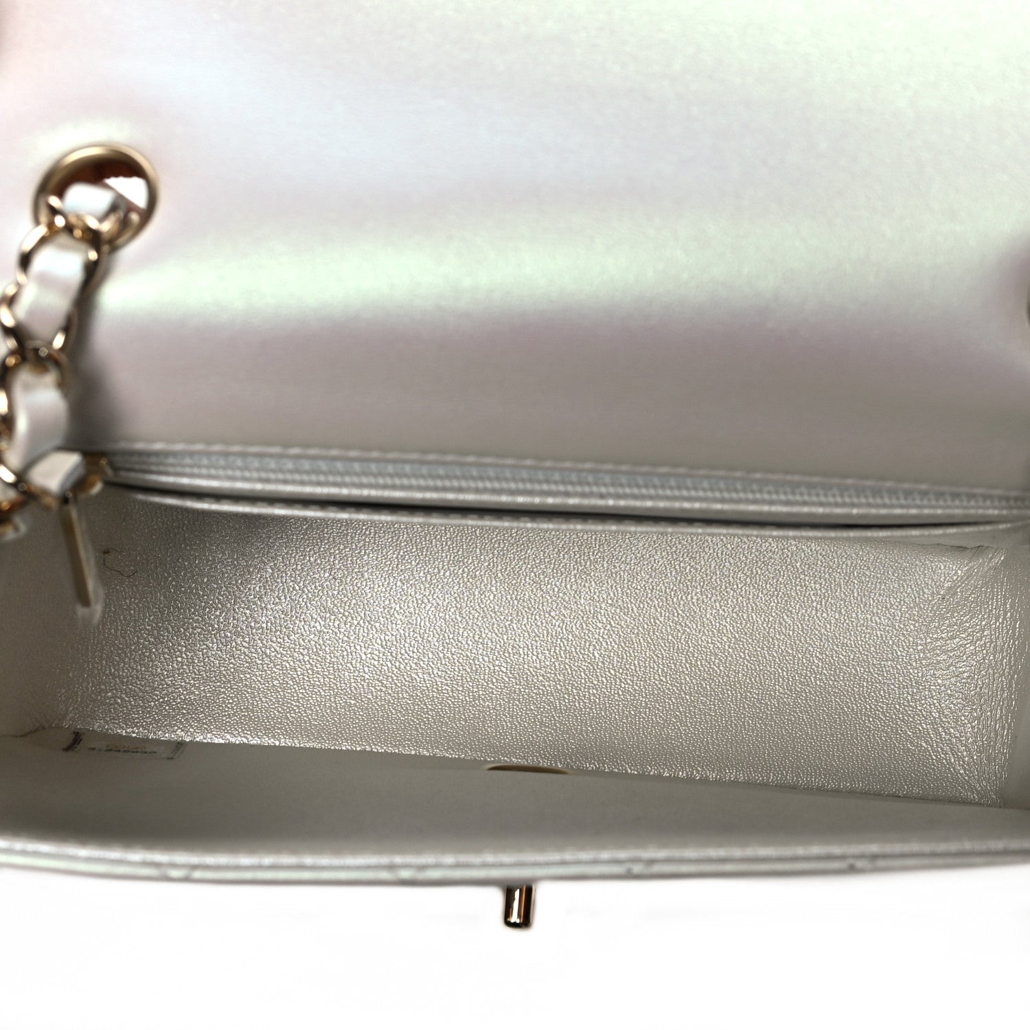 Chanel Iridescent Calfskin Quilted Mini Rectangular Flap White 5 of 10