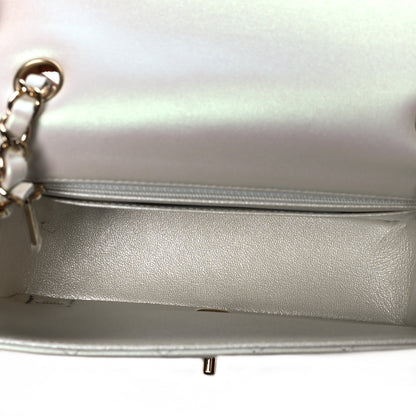Chanel Iridescent Calfskin Quilted Mini Rectangular Flap White 5 of 10