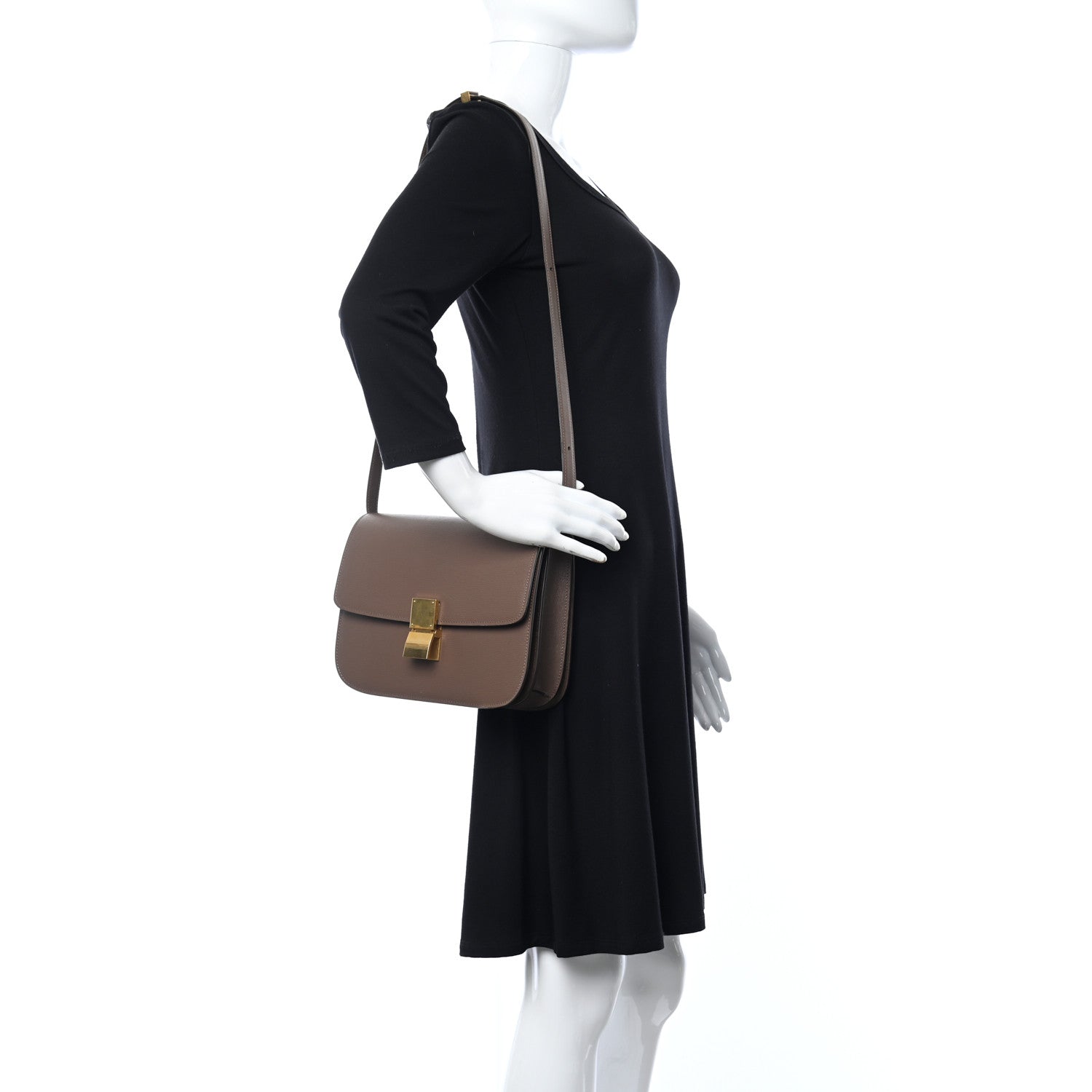 Celine Liege Calfskin Medium Classic Box Flap Bag Glazed Nut 2 of 10