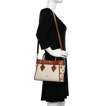 Louis Vuitton Canvas Calfskin Monogram On My Side PM Caramel Tan 2 of 10