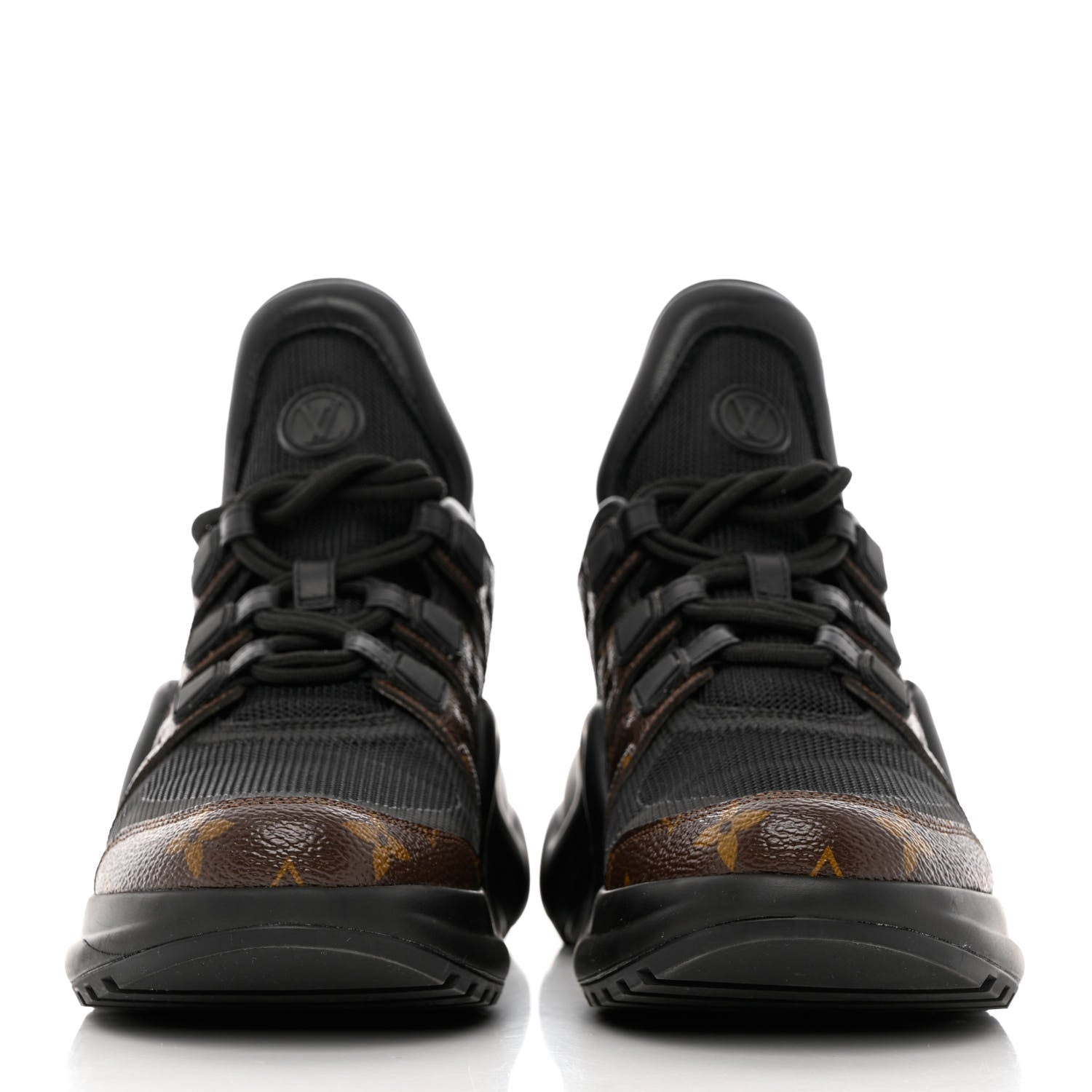 Louis Vuitton Calfskin Patent Monogram LV Archlight Sneakers 38.5 Black 2 of 10