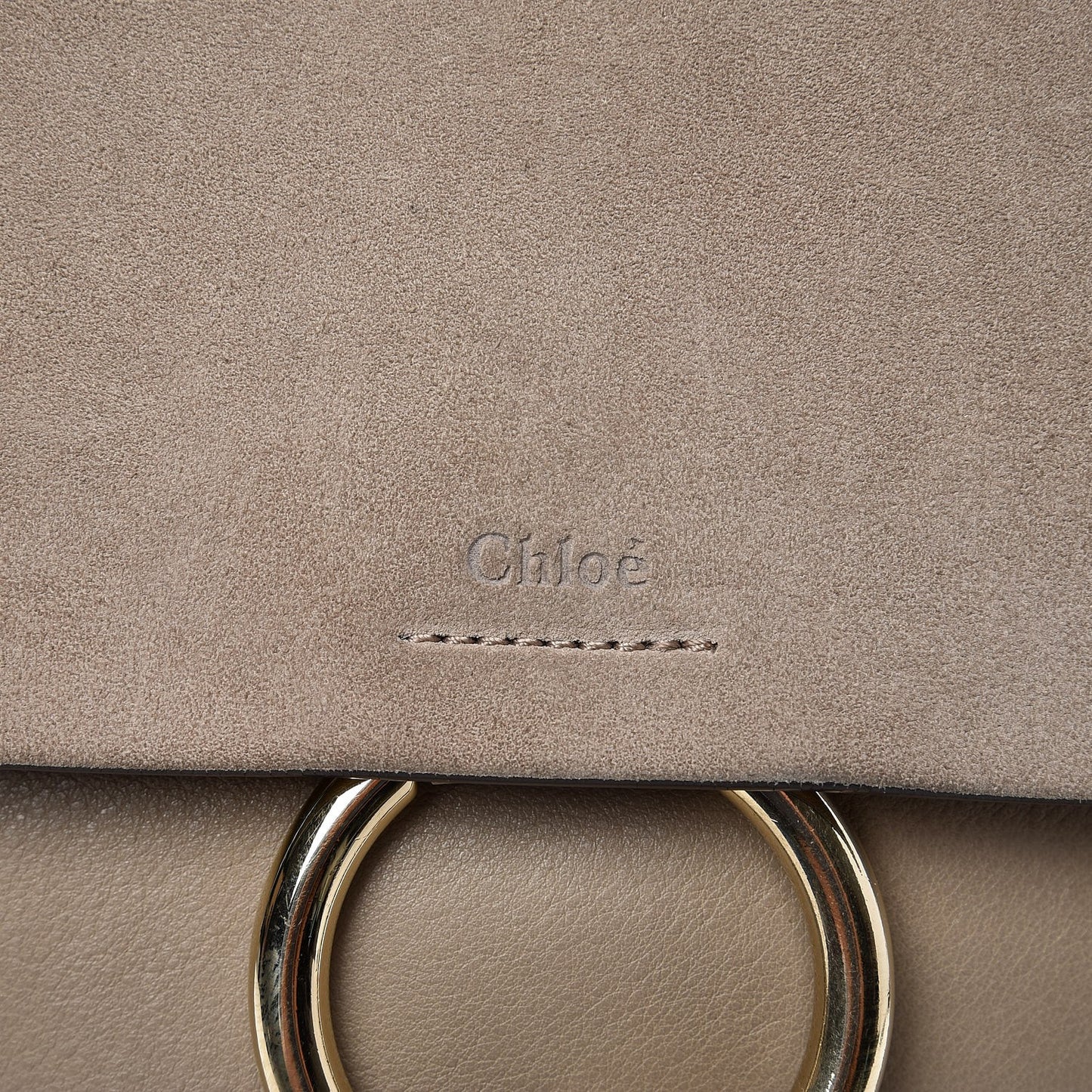 Suede Calfskin Small Faye Backpack Motty Grey