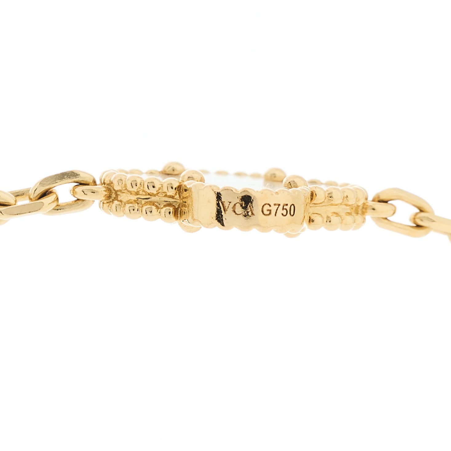 Van Cleef & Arpels 18K Yellow Gold Mother of Pearl 10 Motifs Vintage Alhambra Necklace 5 of 6
