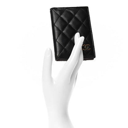 Chanel Lambskin Quilted Card Holder Wallet Black 2 of 8