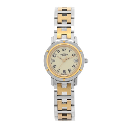 Hermes Stainless Steel 24mm Clipper Quartz Watch Gold 1 of 4
