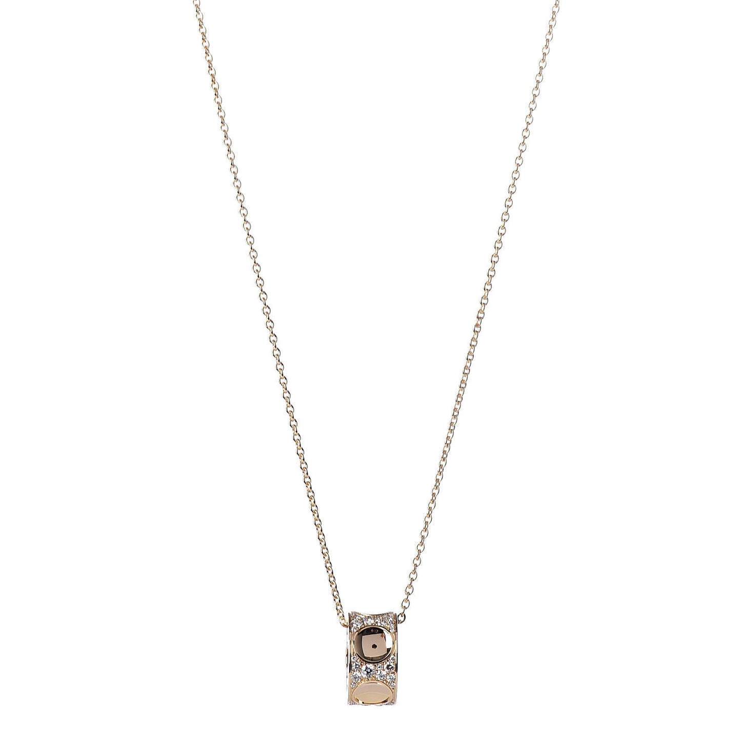 18K Yellow Gold Diamond Empreinte Pendant Necklace