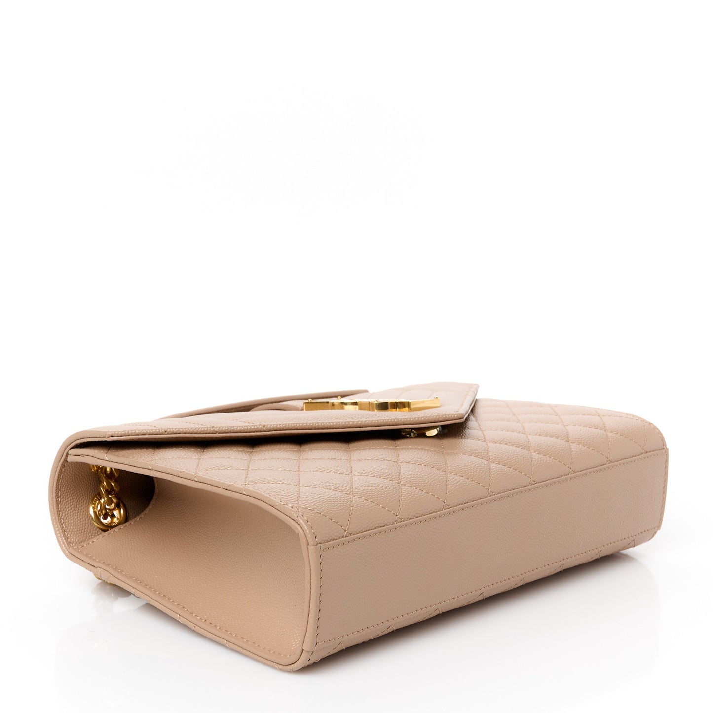 Grain De Poudre Textured Mixed Matelasse Triquilt Medium Monogram Satchel New Nude