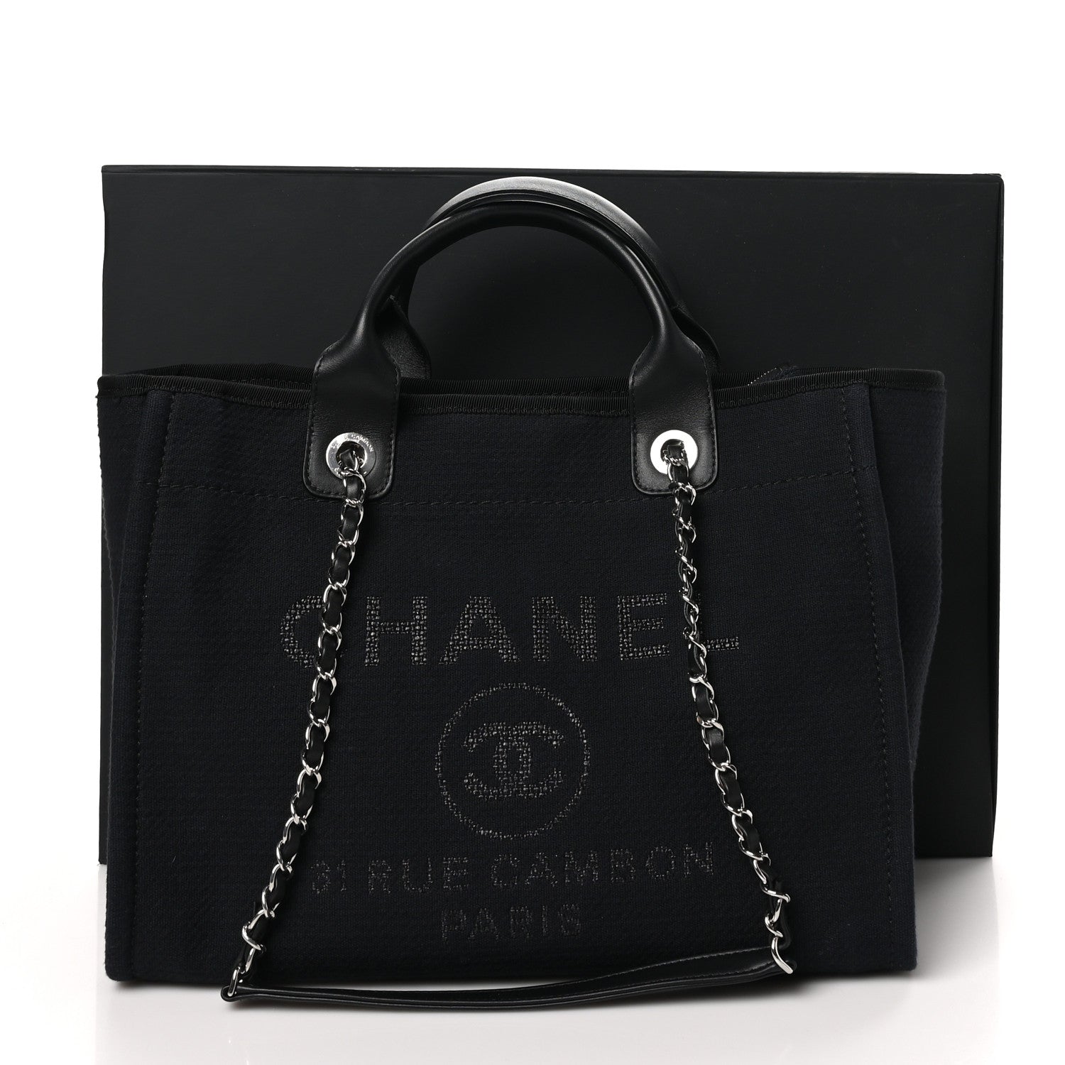 Chanel Mixed Fibers Small Deauville Tote Black 12 of 12