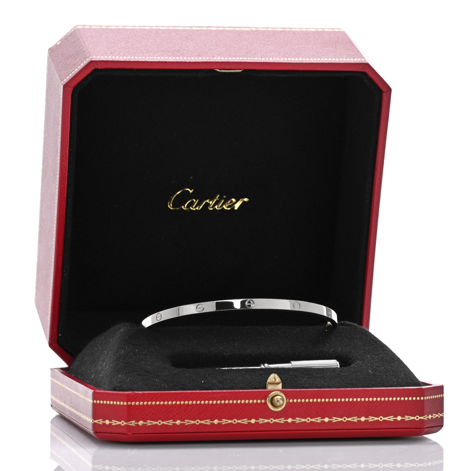 Cartier 18K White Gold Small LOVE Bracelet 20 5 of 8