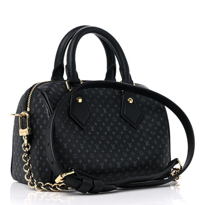 Louis Vuitton Calfskin Nanogram Embossed Speedy 20 Black 3 of 9