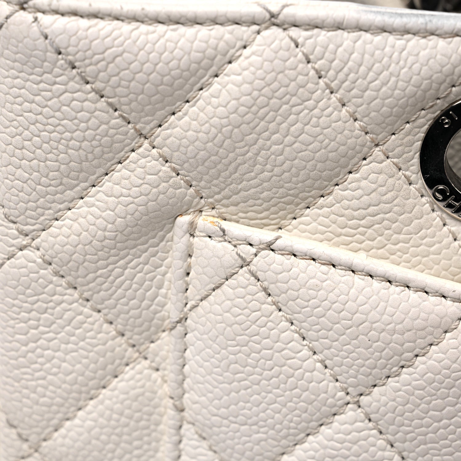 Chanel Caviar Quilted Grand Shopping Tote GST White 22 of 27