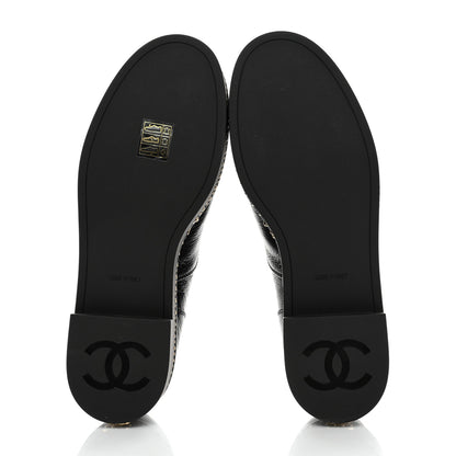 Chanel Shiny Crumpled Lambskin CC Lace Up Oxfords 36.5 Black 5 of 8