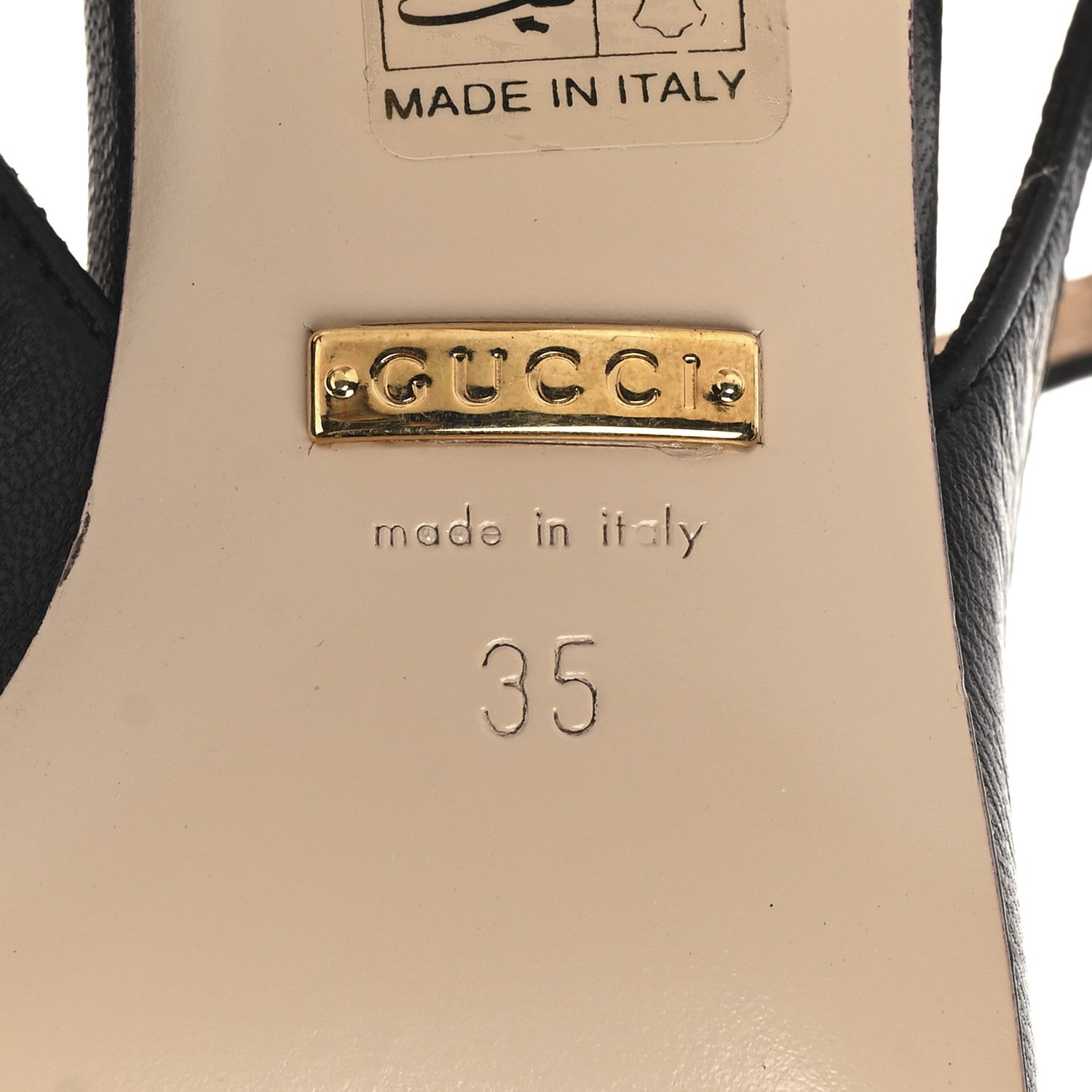 Gucci Malaga Kid Zumi Low Heel Slingback Pumps 35 Black 8 of 11