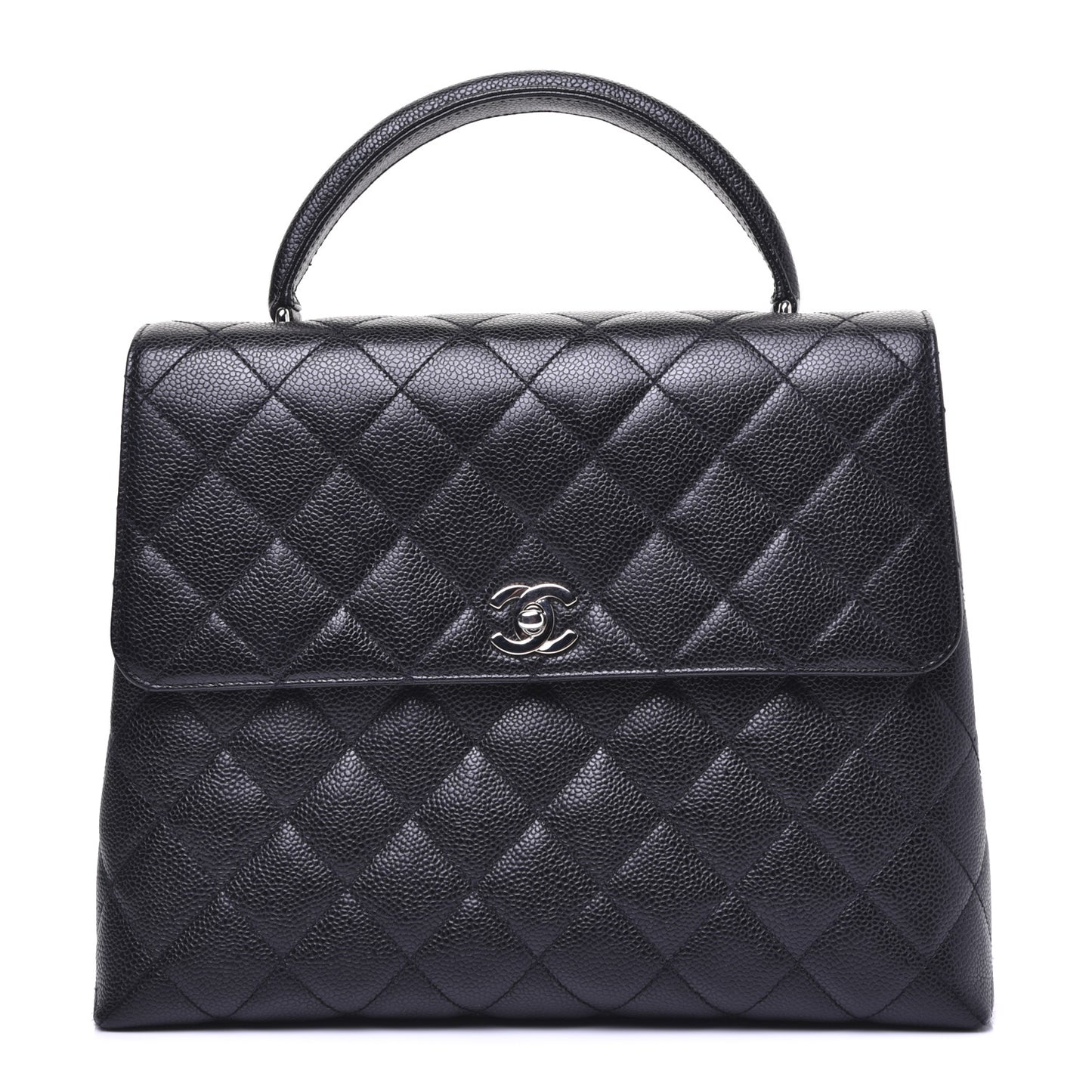 Caviar Quilted Jumbo Kelly Flap Black
