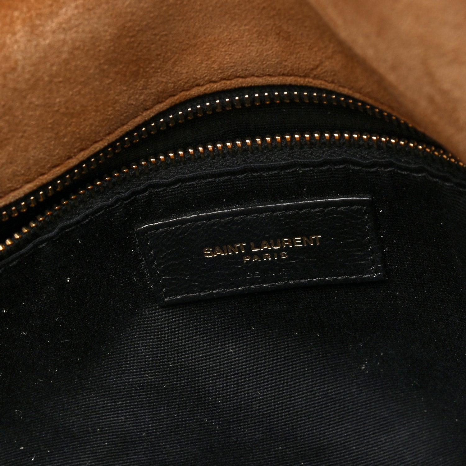 Saint Laurent Suede Calfskin Quilted Small Loulou Puffer Monogram Chain Satchel Cinnamon 6 of 9