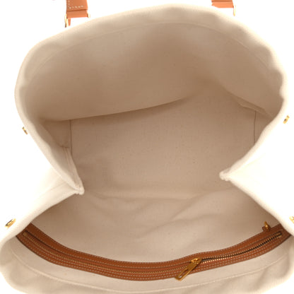 Celine Canvas Calfskin Horizontal Cabas Natural Tan 7 of 9
