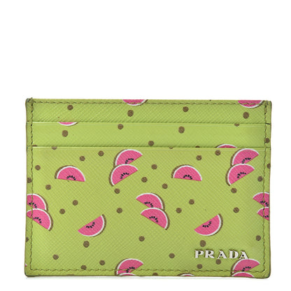 Prada Saffiano Watermelon Print Card Case Erba 1 of 9