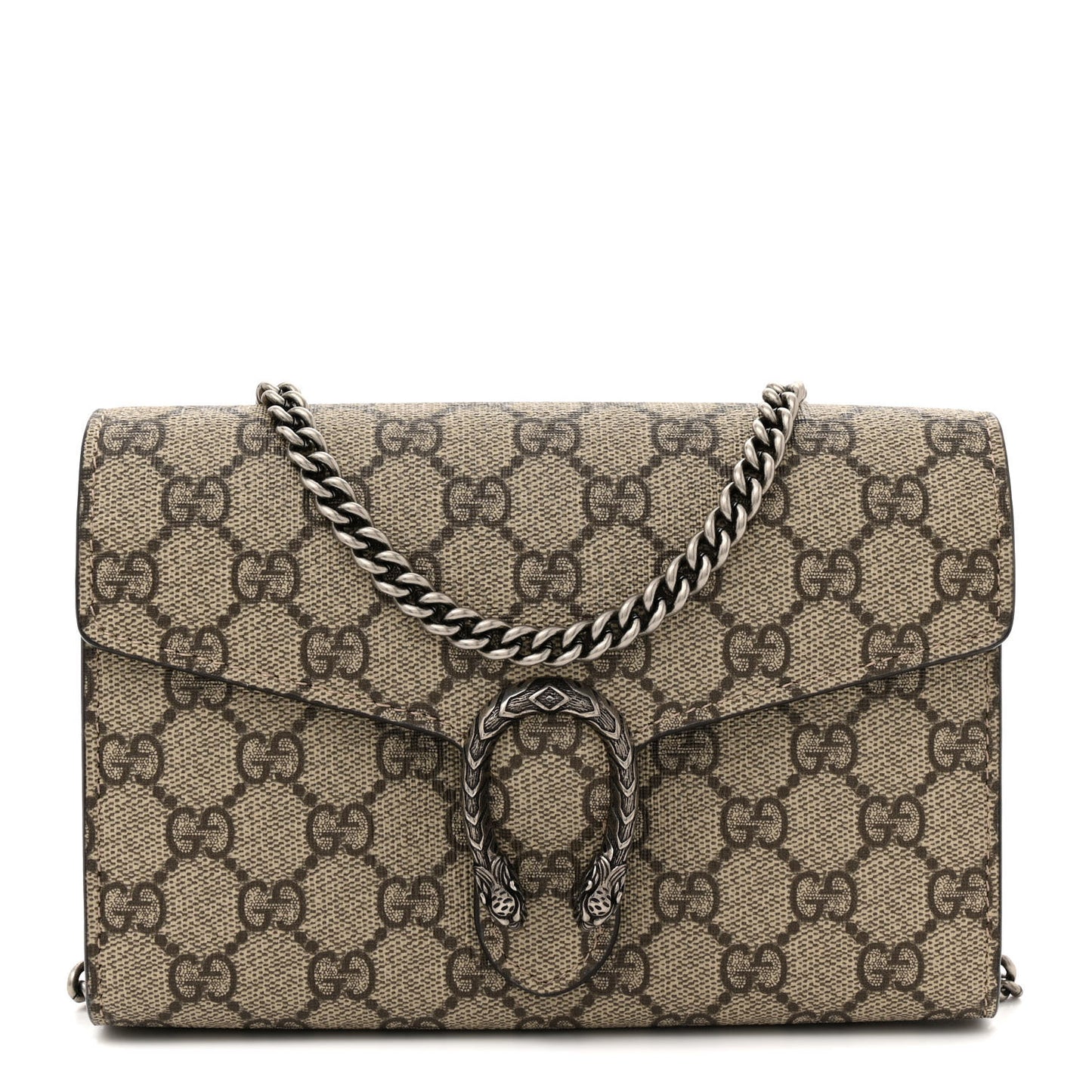 GG Supreme Monogram Mini Dionysus Chain Wallet Beige Taupe