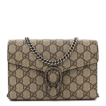 Gucci GG Supreme Monogram Mini Dionysus Chain Wallet Beige Taupe 1 of 12