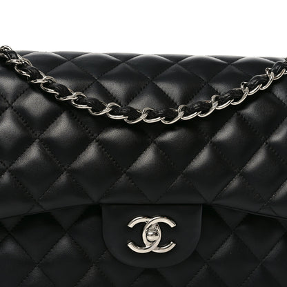Chanel Lambskin Quilted Jumbo Double Flap Black 7 of 10