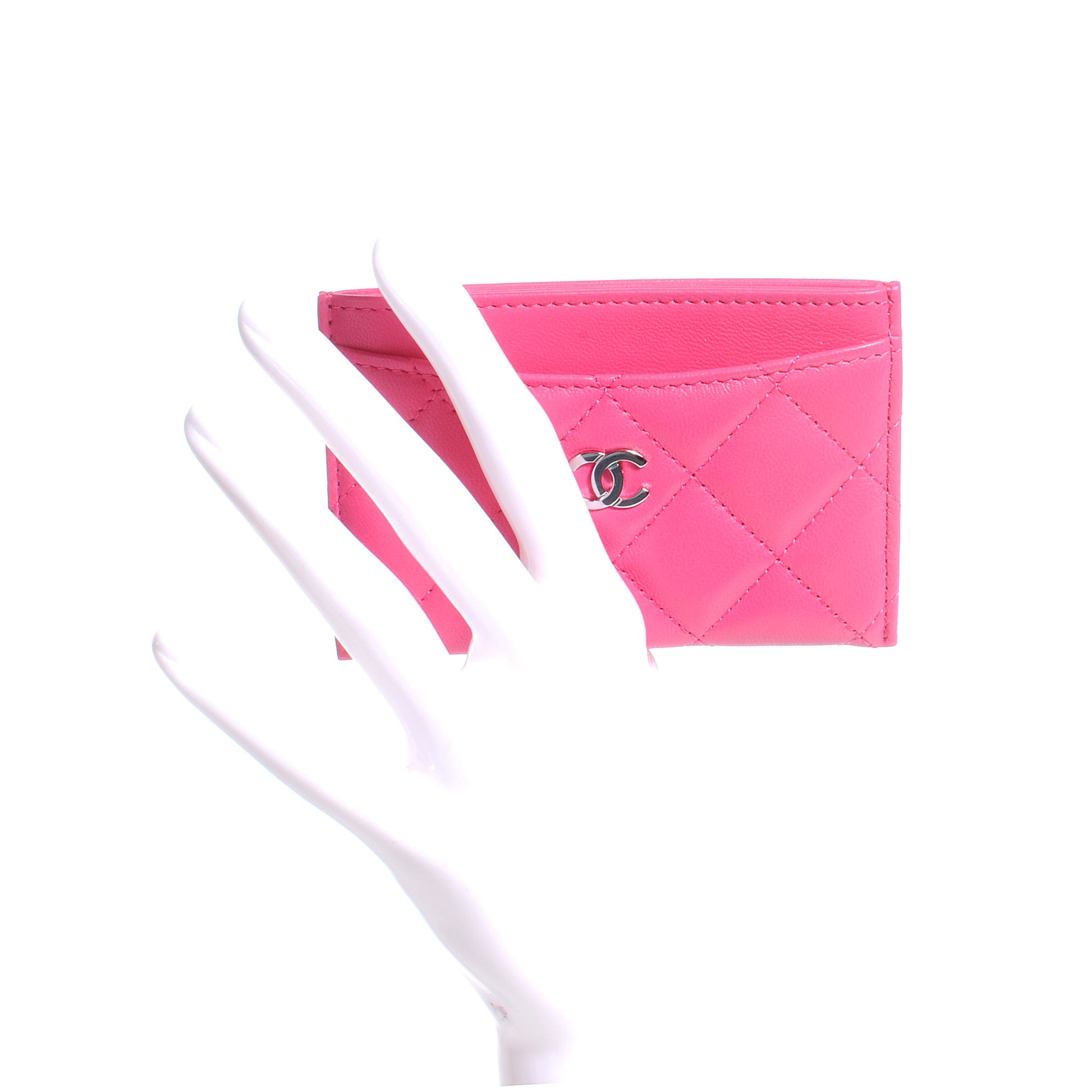 Chanel Lambskin Quilted Card Holder Fuchsia 2 of 7