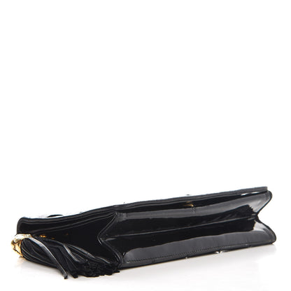 Chanel Patent Tassel Quilted Shoulder Bag Black 4 of 12