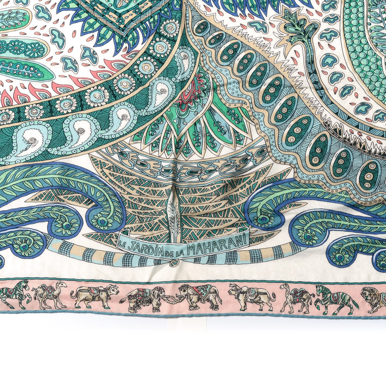 Hermes Cashmere Silk Le Jardin De La Maharani Shawl 140 3 of 7