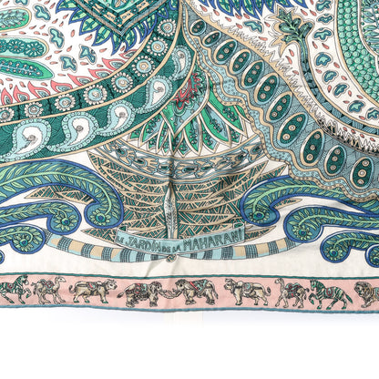 Hermes Cashmere Silk Le Jardin De La Maharani Shawl 140 3 of 7