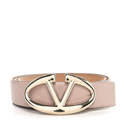 Valentino Garavani Calfskin VLogo Belt 85 34 Poudre 1 of 7