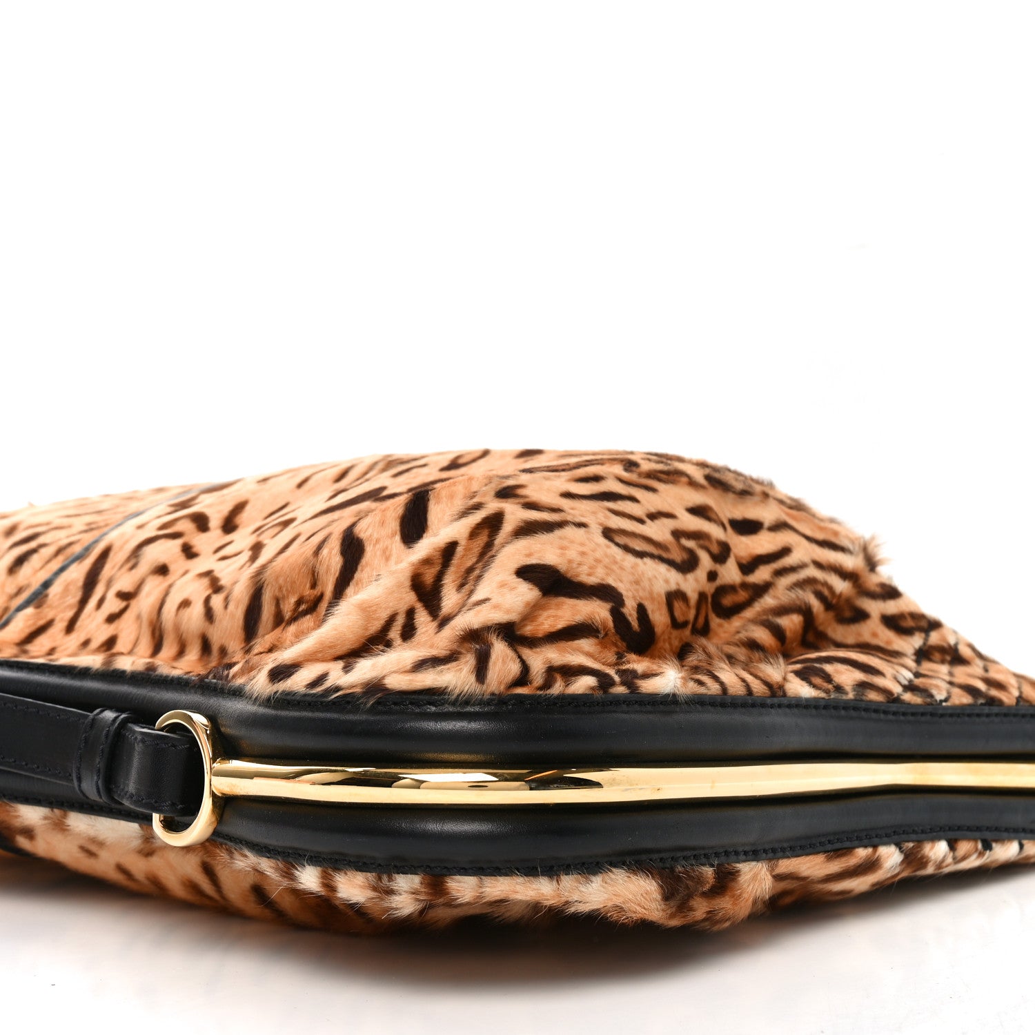 Jimmy Choo Wildcat Print Pony Hair Ayse Hobo Black 1769705