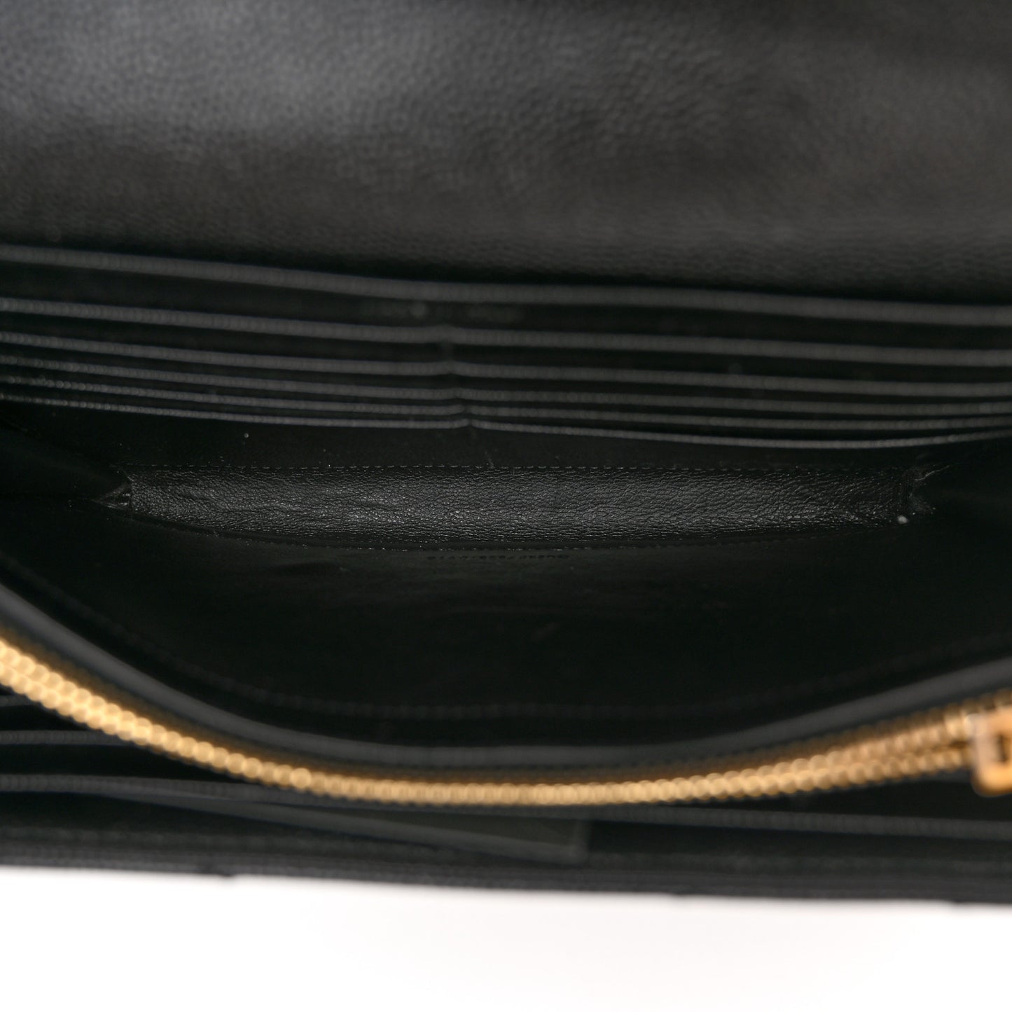 Grain De Poudre Matelasse Chevron Monogram Chain Wallet Black